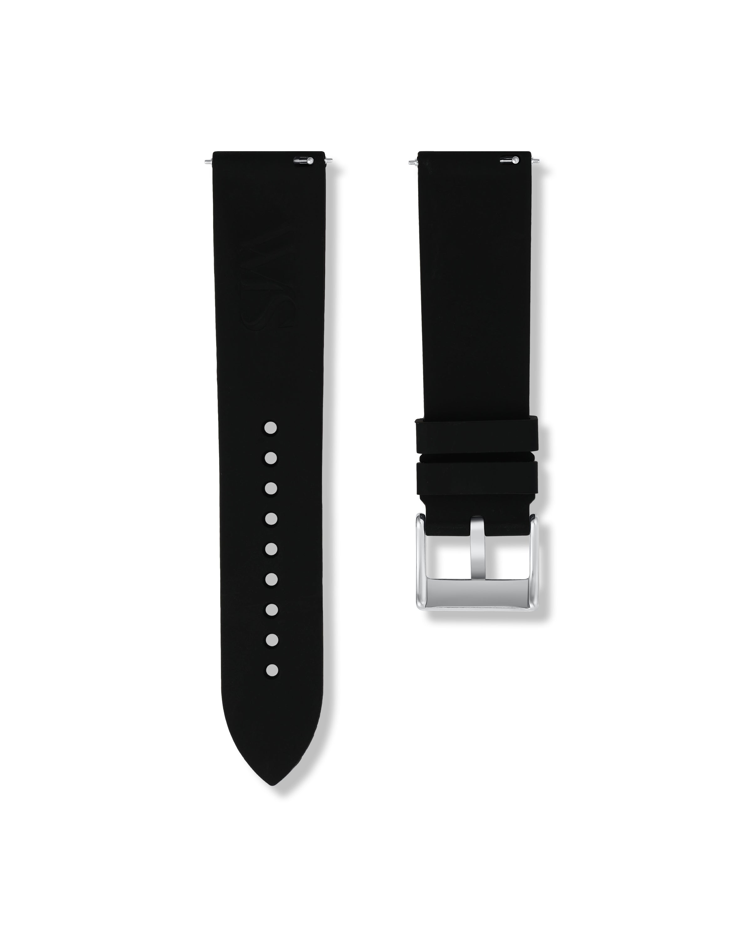 Tuxedo Black Quick Release Rubber Strap 22mm | WISSTRAPS