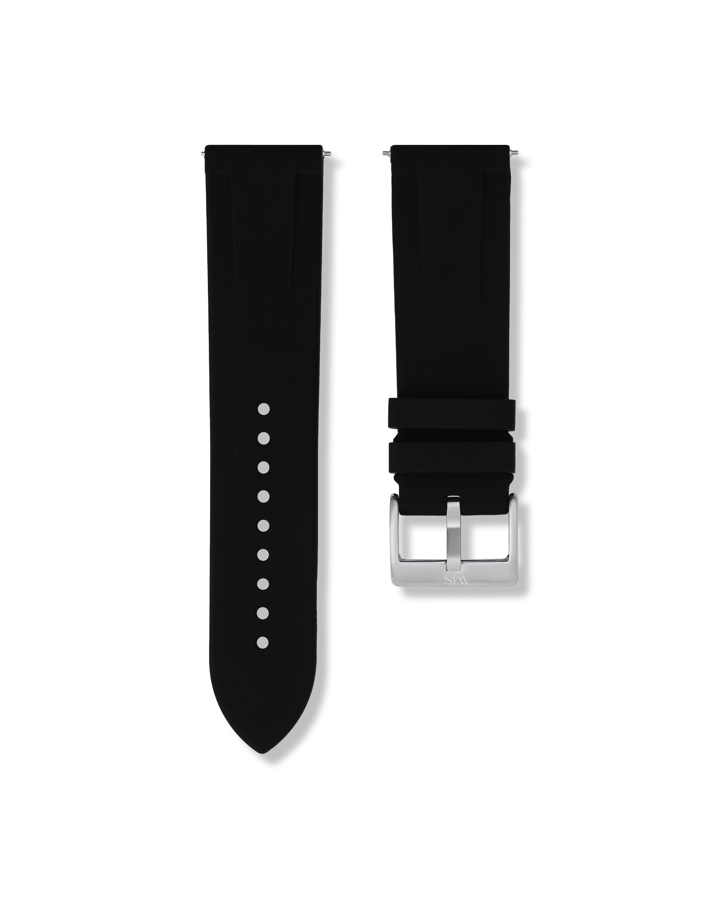 Tuxedo Black Quick Release Rubber Strap 24mm | WISSTRAPS