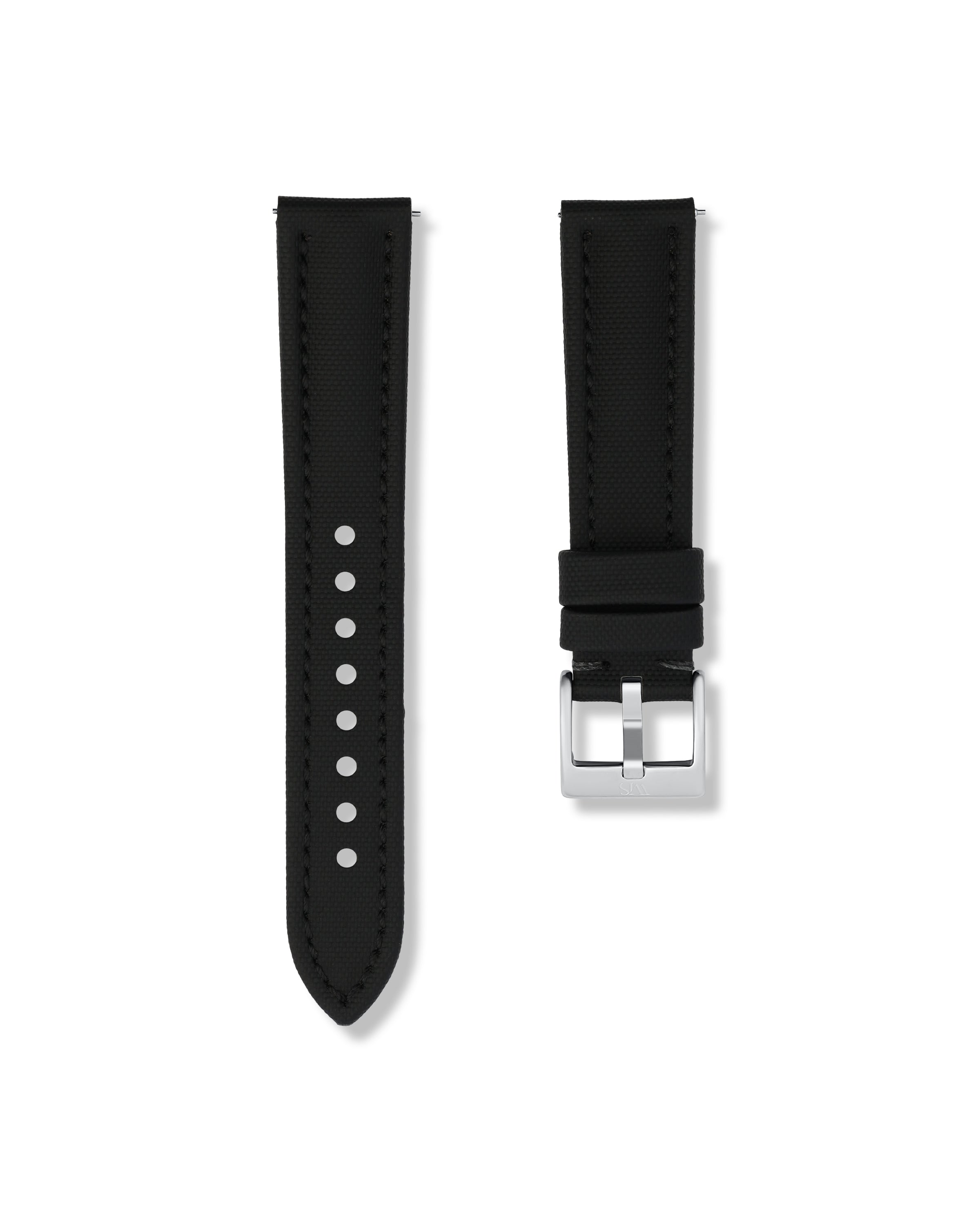 Tuxedo Black Sailcloth Watch Strap 20mm | WISSTRAPS