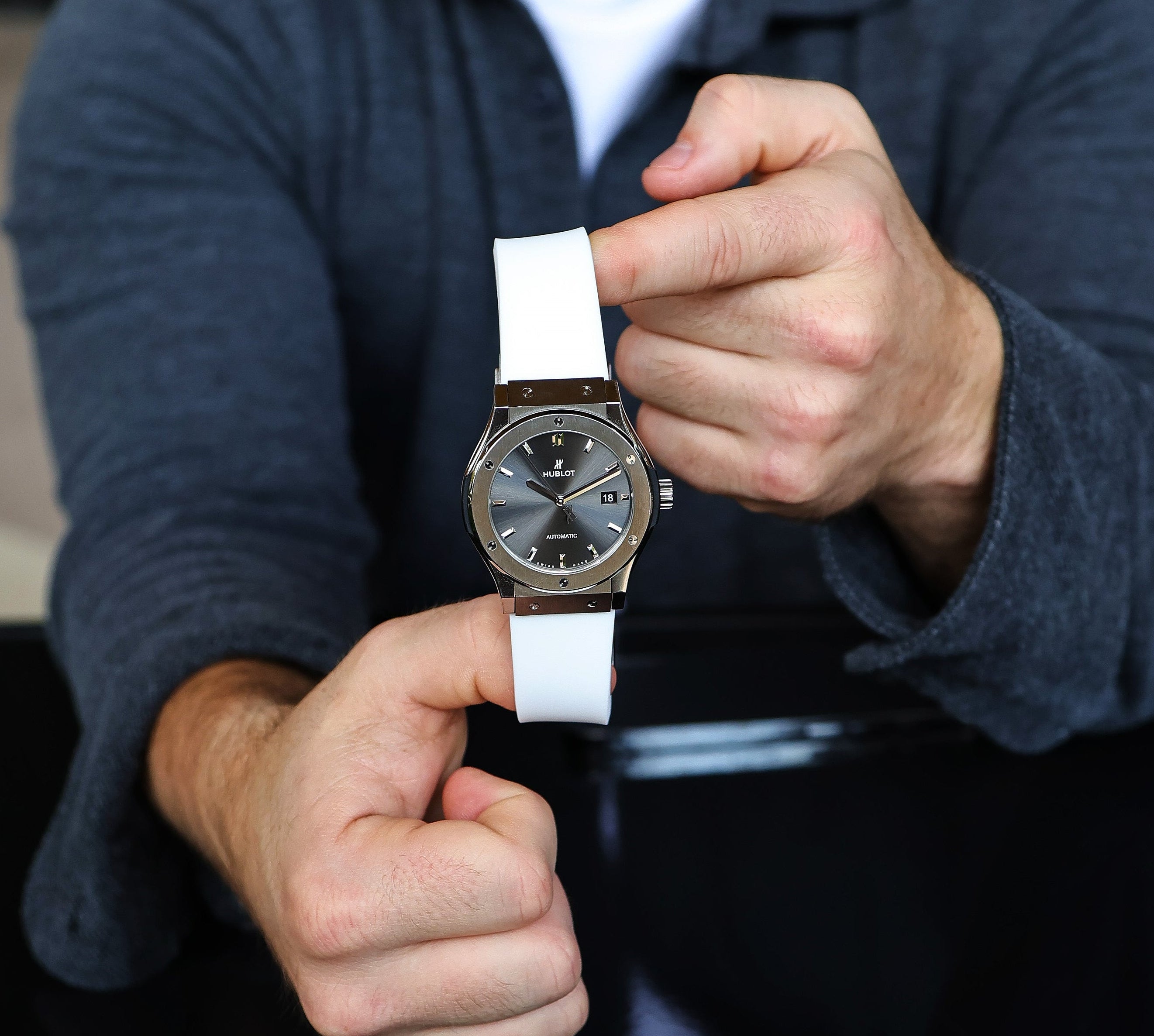 White Rubber Watch Strap for Hublot Classic Fusion | WIS Watch Straps