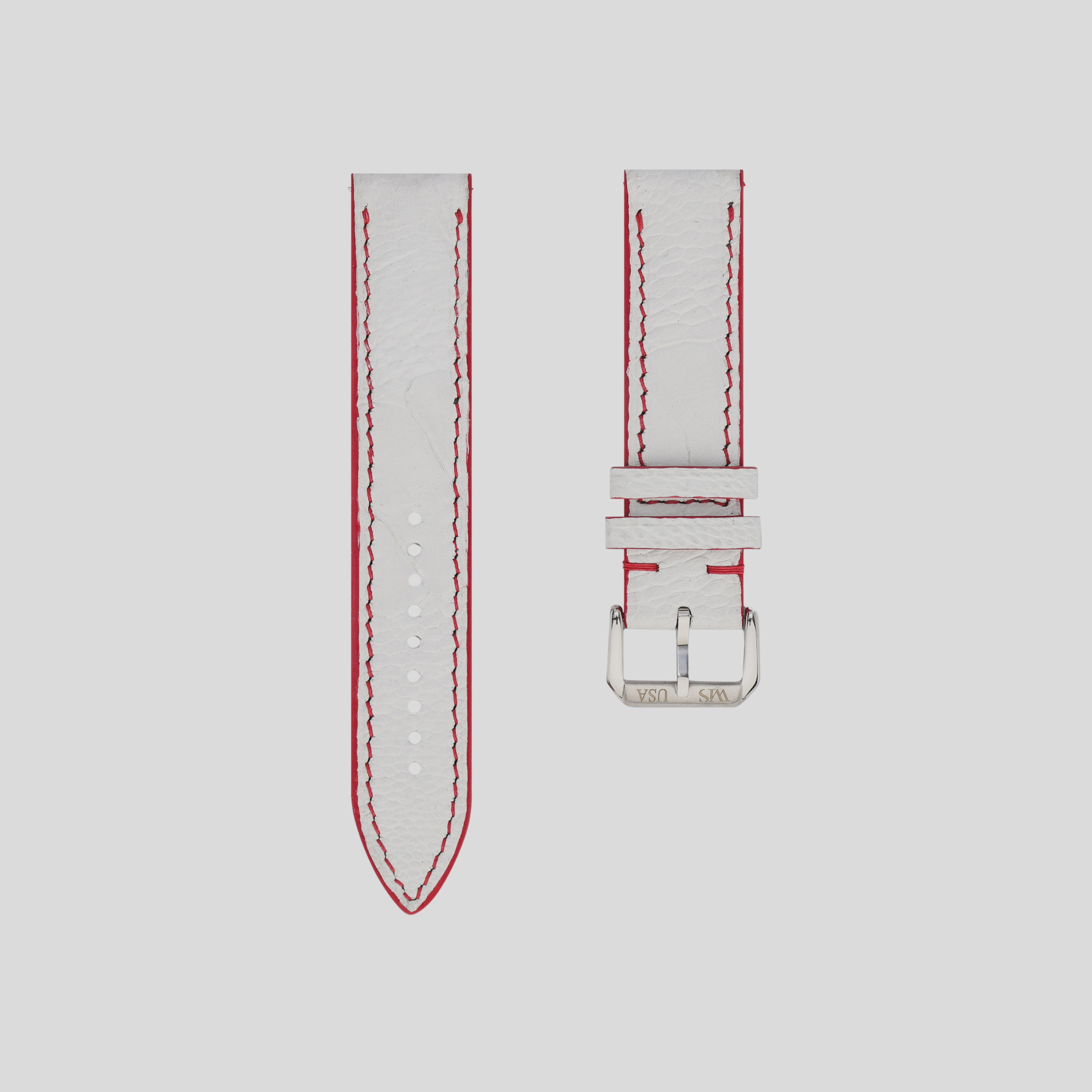 White Ostrich Leather WIS Watch Strap Limited Release250 Year USA Anniversary