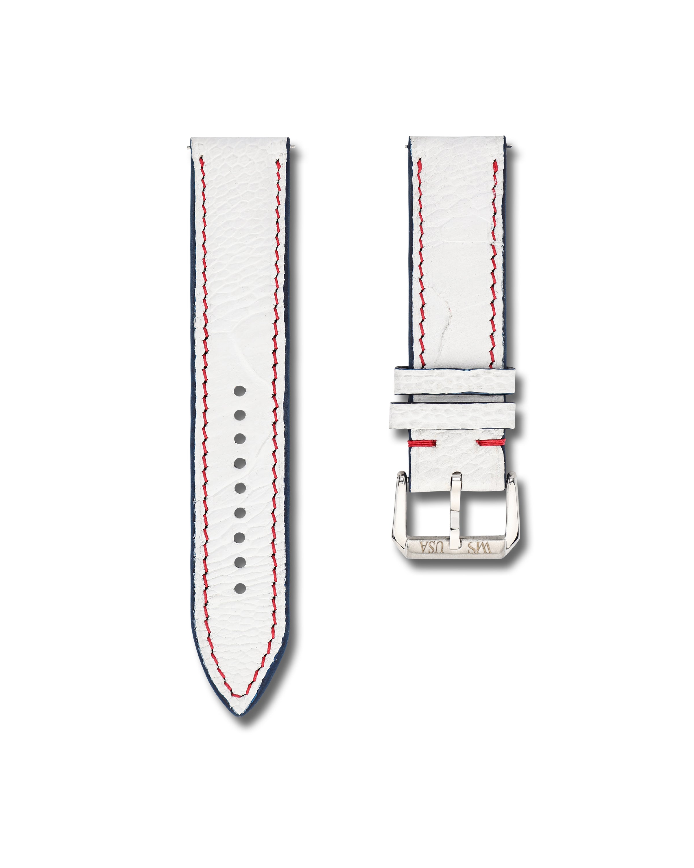 White Ostrich Leather WIS Watch Strap Limited Release250 Year USA Anniversary
