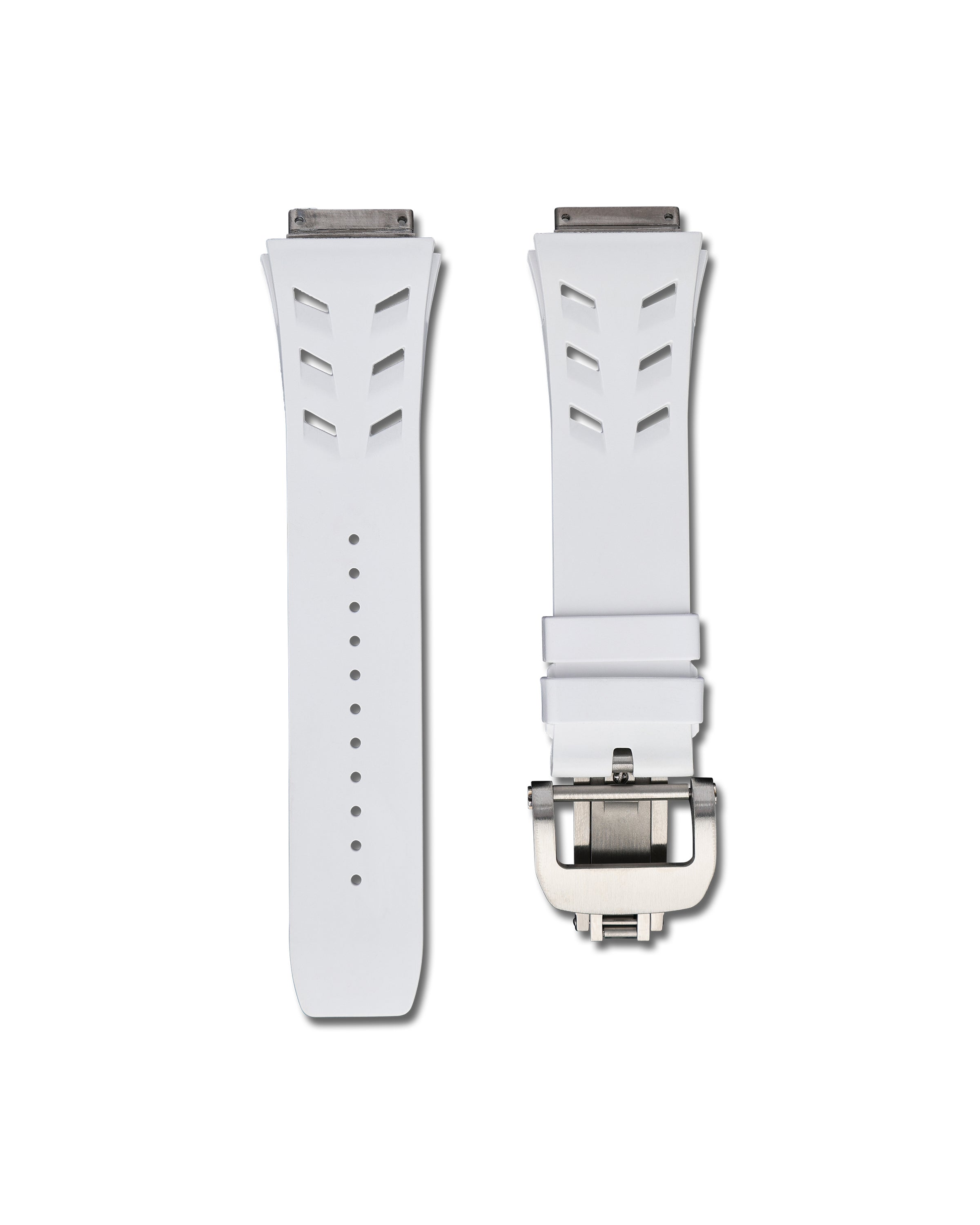 Polar White Rubber Watch Strap for Richard Mille 67-02
