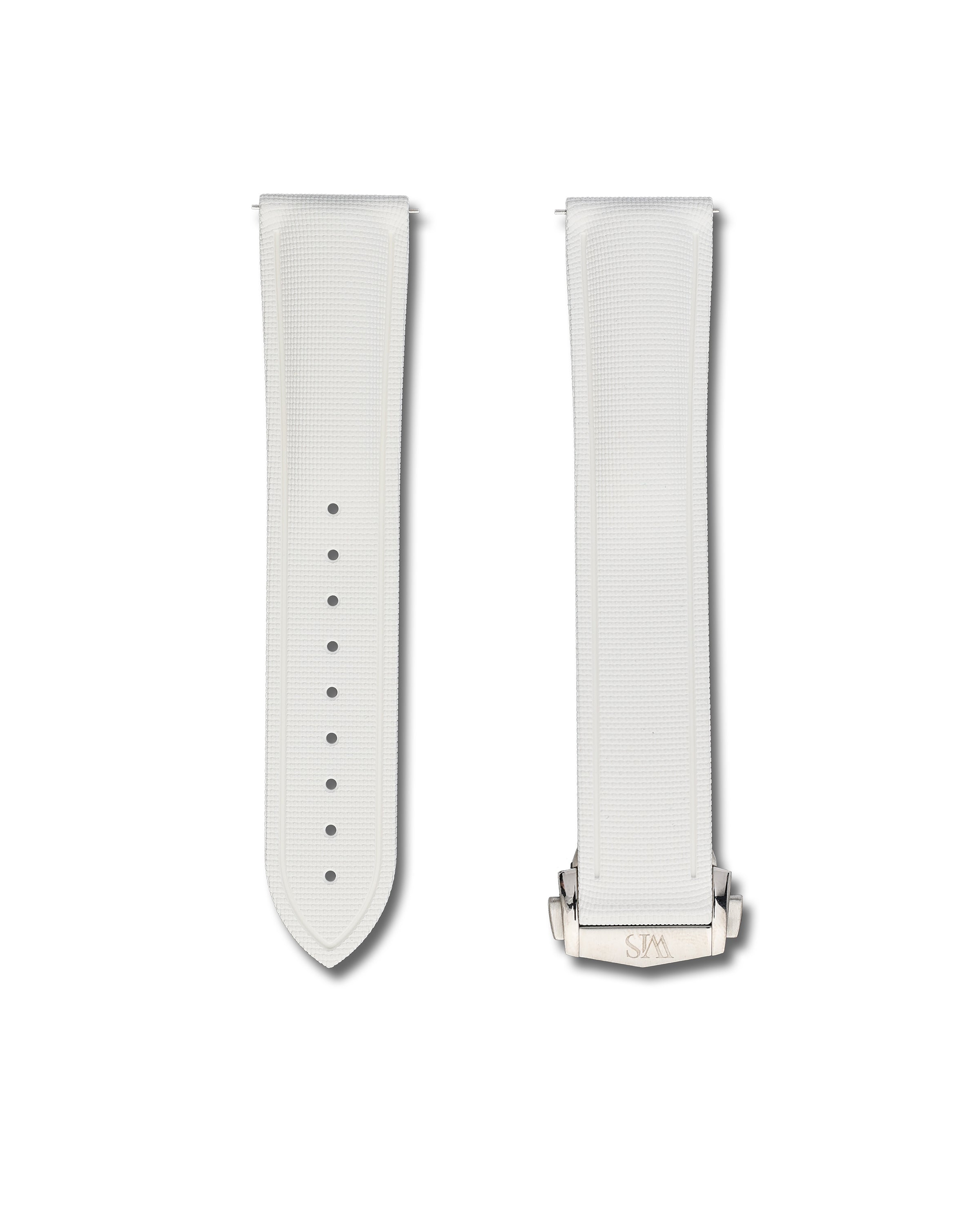 White Sailcloth Deployant Clasp WIS Watch Strap
