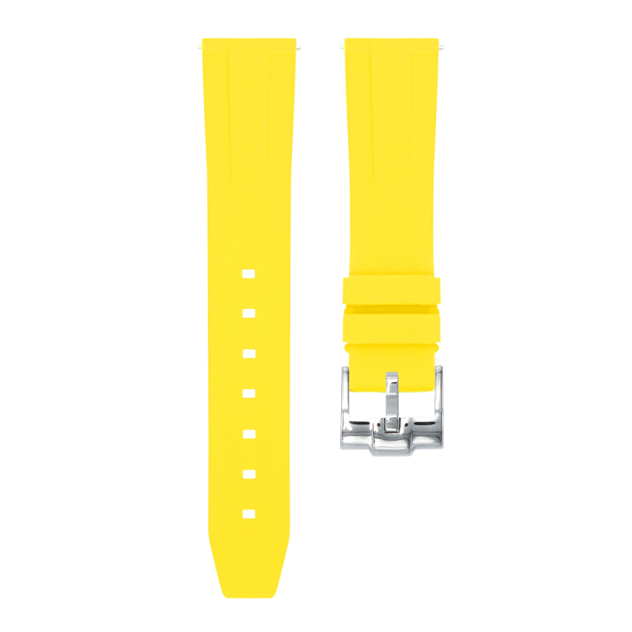 Lemon Yellow - Quick Release Rubber Watch Strap For Longines Record Collection