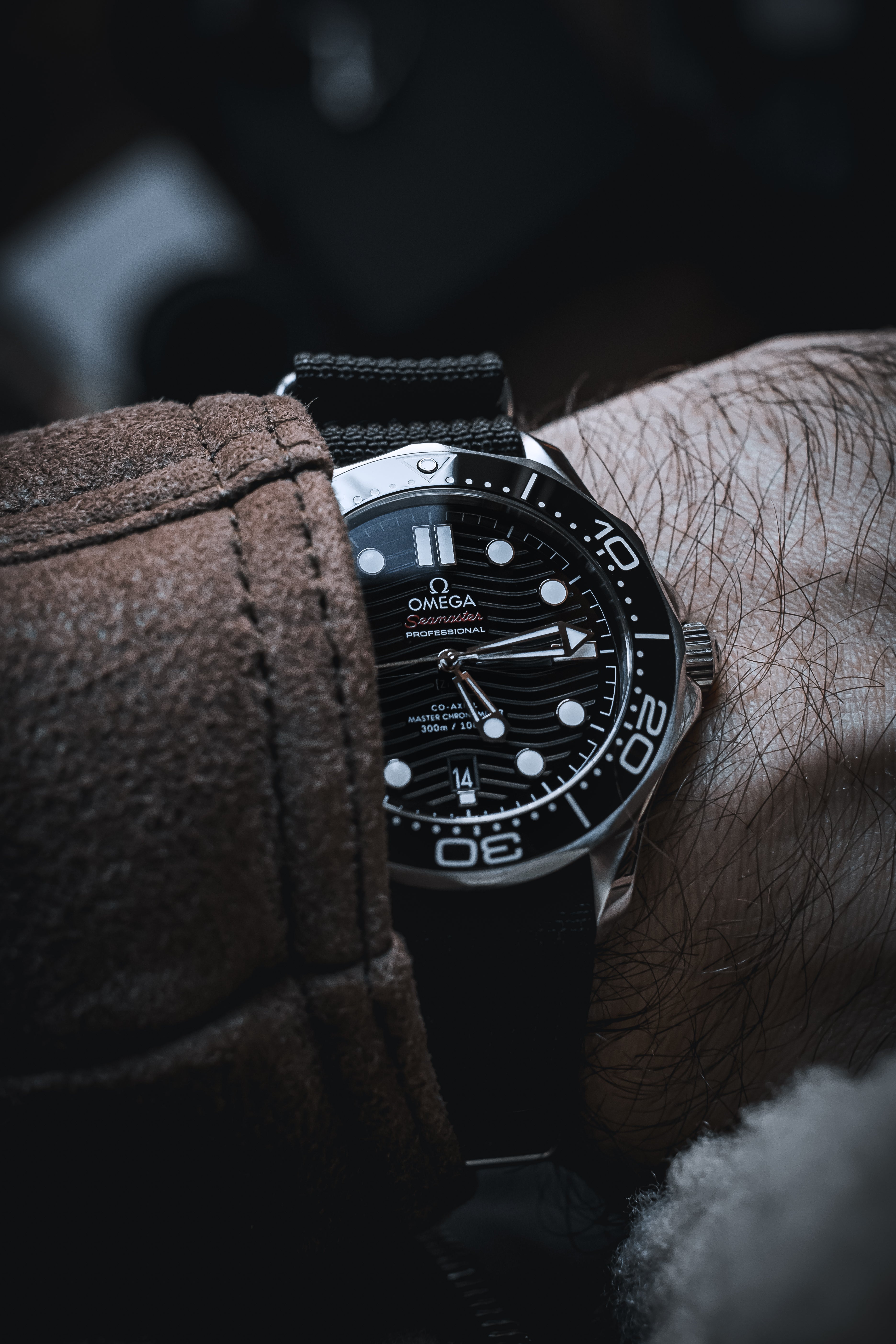 Omega Seamaster on Black Nato Watch Band | WIS Watch Straps