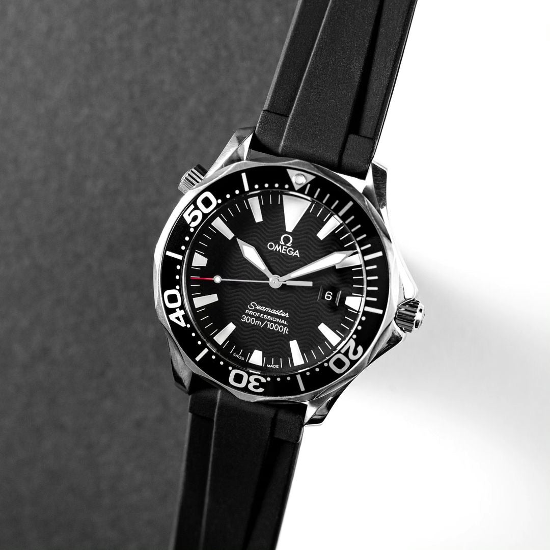 Black Quick Release Rubber WIS Watch Strap 20mm