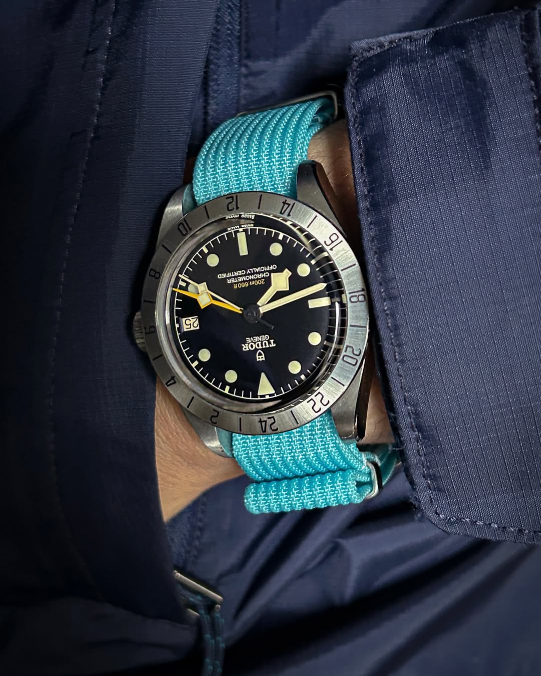 Miami Blue - Nato Watch Strap For Tudor Black Bay