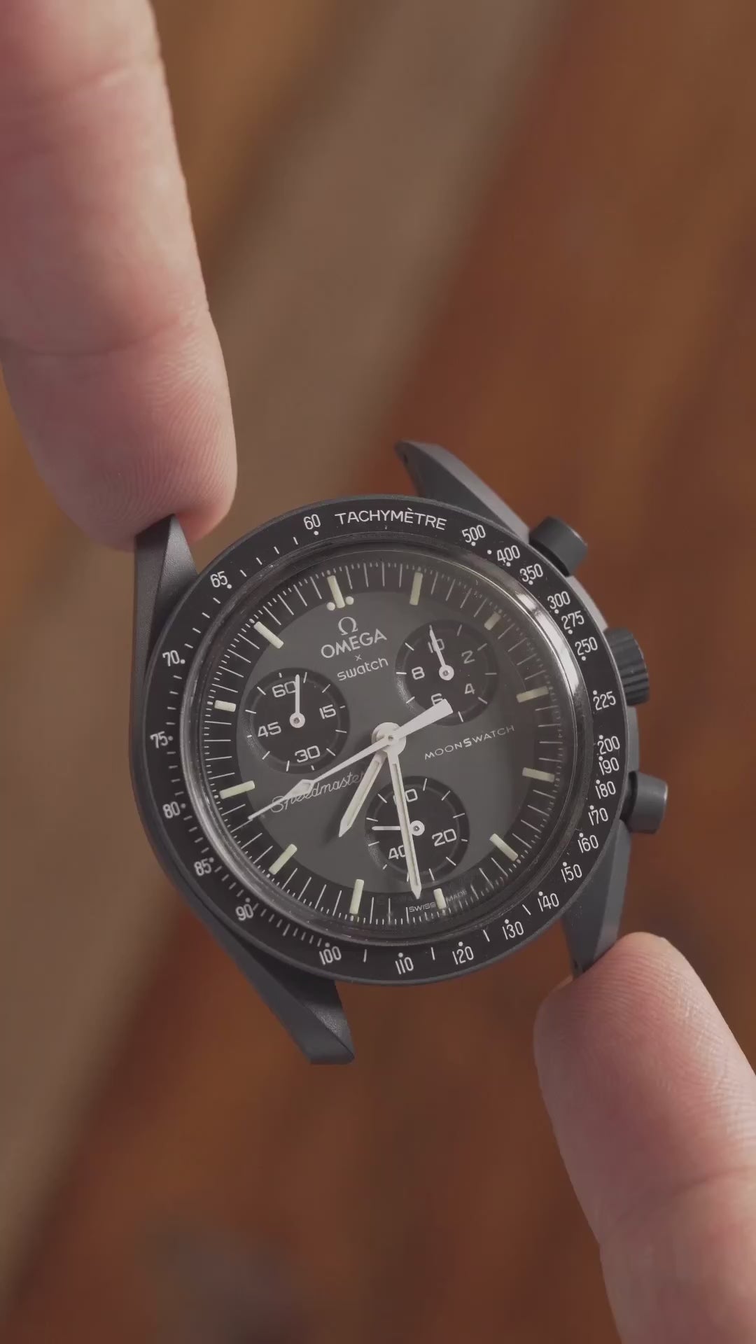 Correa de caucho negra Tuxedo para reloj Swatch x Omega MoonSwatch