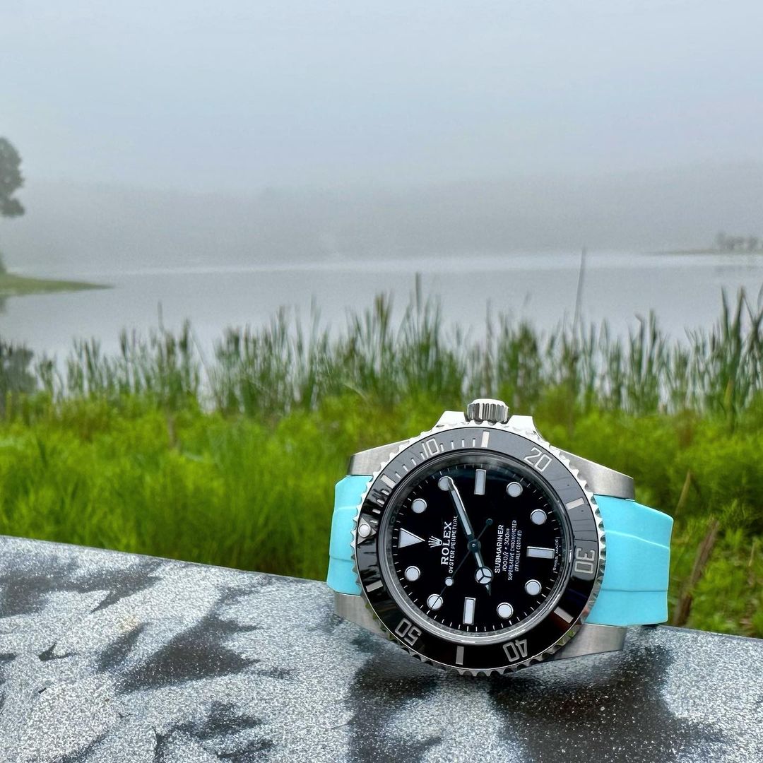 Glacier Blue - Rubber Watch Strap For Rolex Submariner