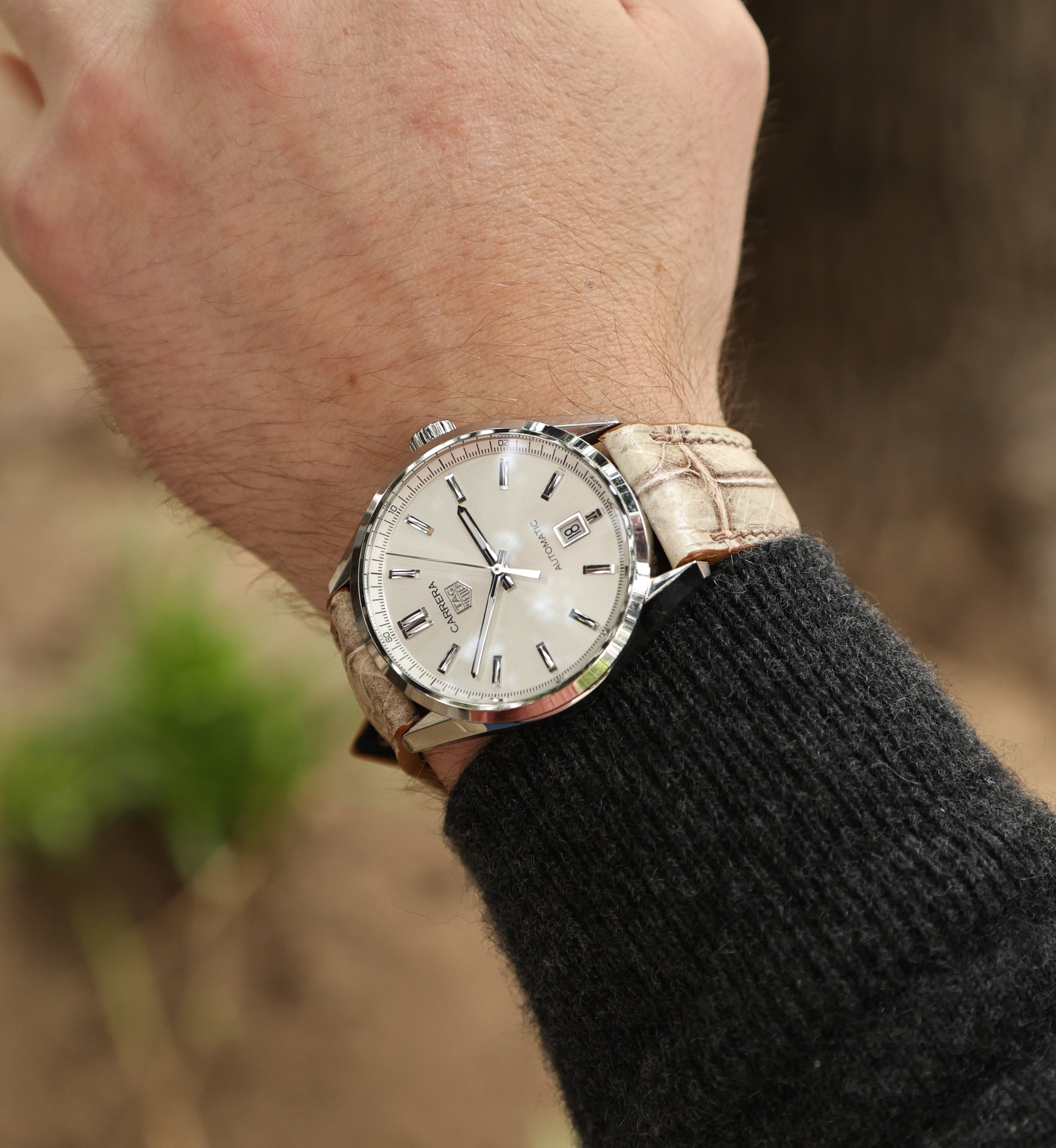 Tan Brown Alligator Leather Watch Band - Handmade WIS Watch Straps
