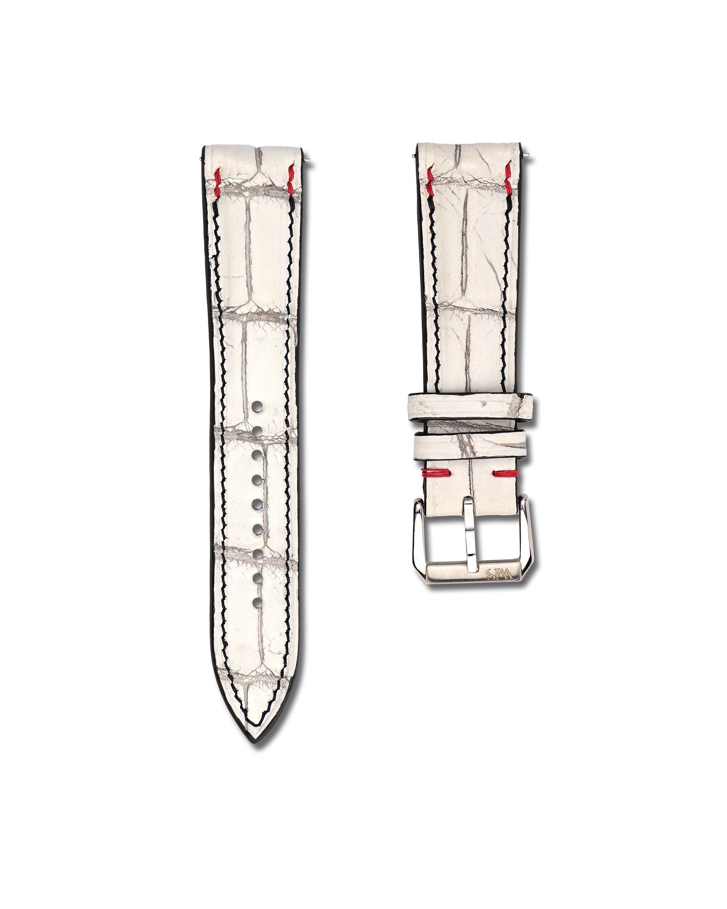 Ivory White Bone Alligator Leather Watch Strap | WIS Watch Straps