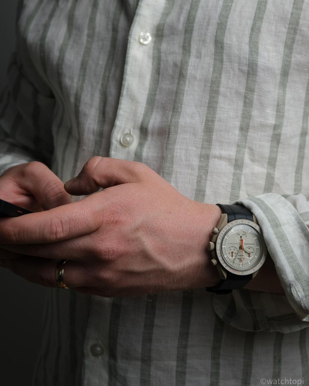 Correa de caucho azul marino para Swatch X Omega Moonswatch