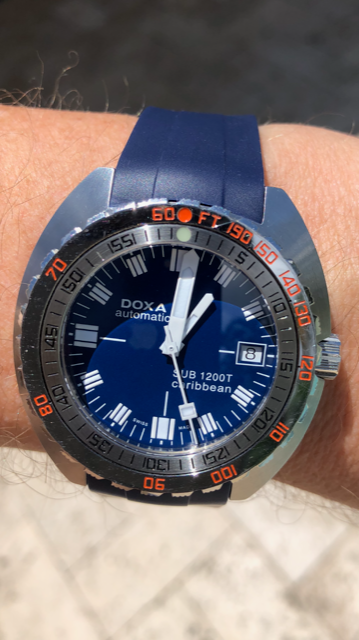 Correa de caucho azul marino para Doxa Sub 300T