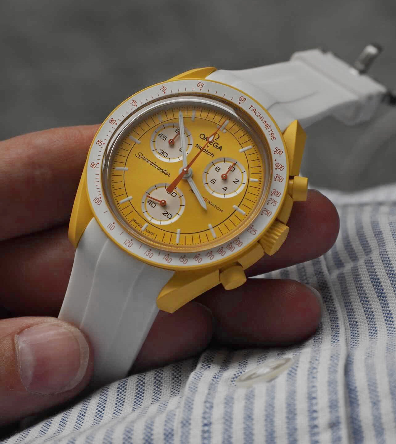 Correa de caucho blanco polar para Swatch x Omega Moonswatch