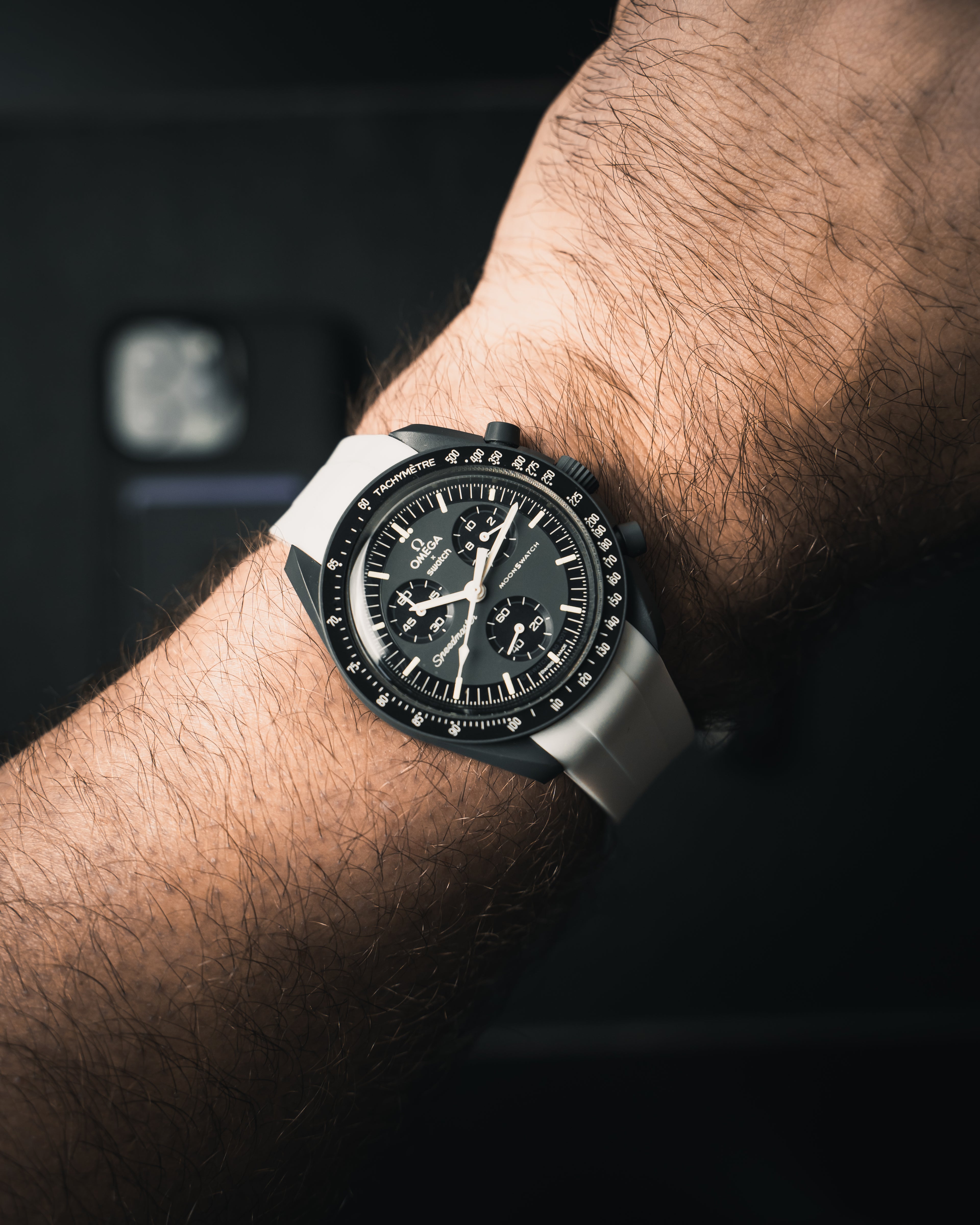 Correa de caucho blanco polar para Swatch x Omega Moonswatch