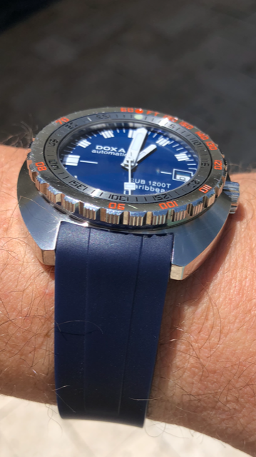 Correa de caucho azul marino para Doxa Sub 300T