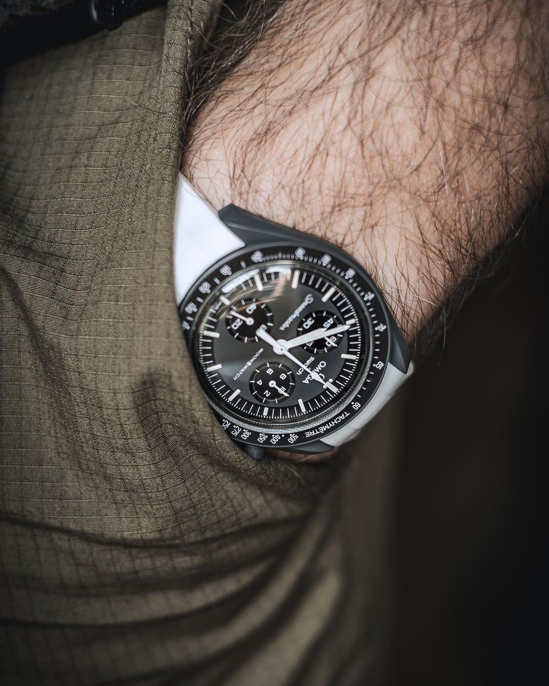 Correa de caucho blanco polar para Swatch x Omega Moonswatch