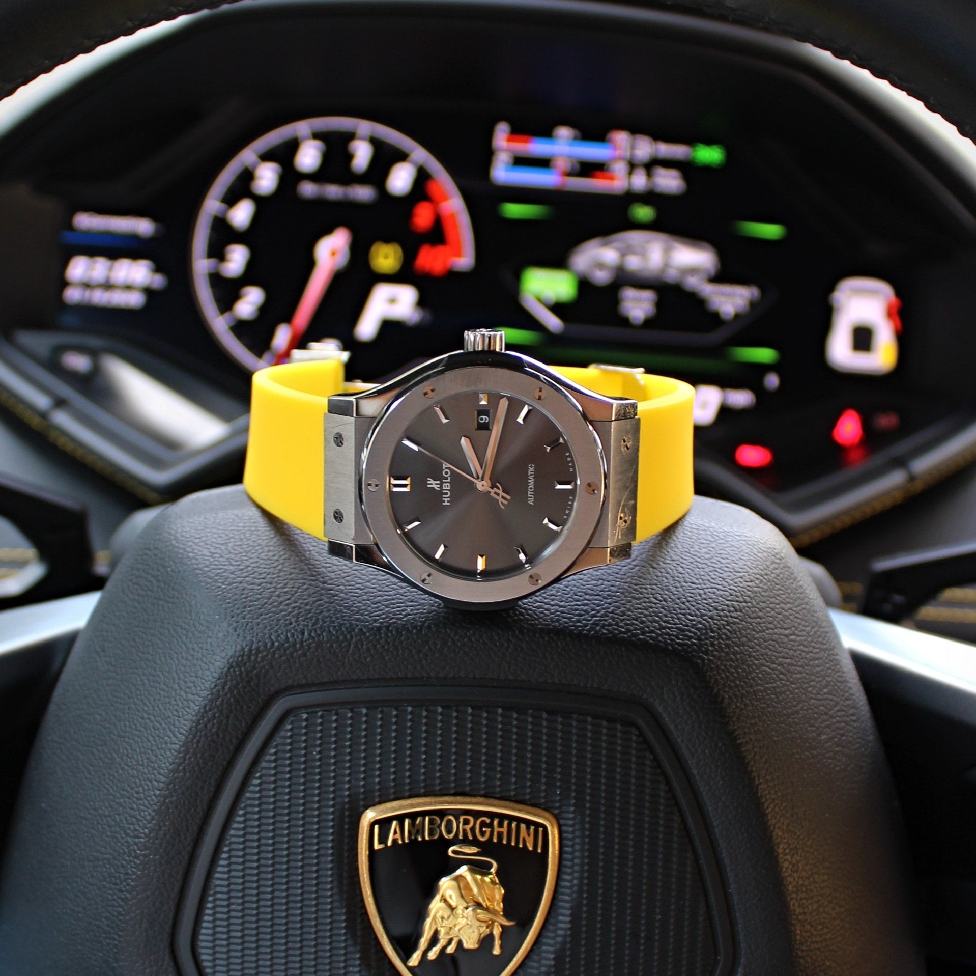 Yellow Rubber WIS Watch Strap for Hublot Classic Fusion