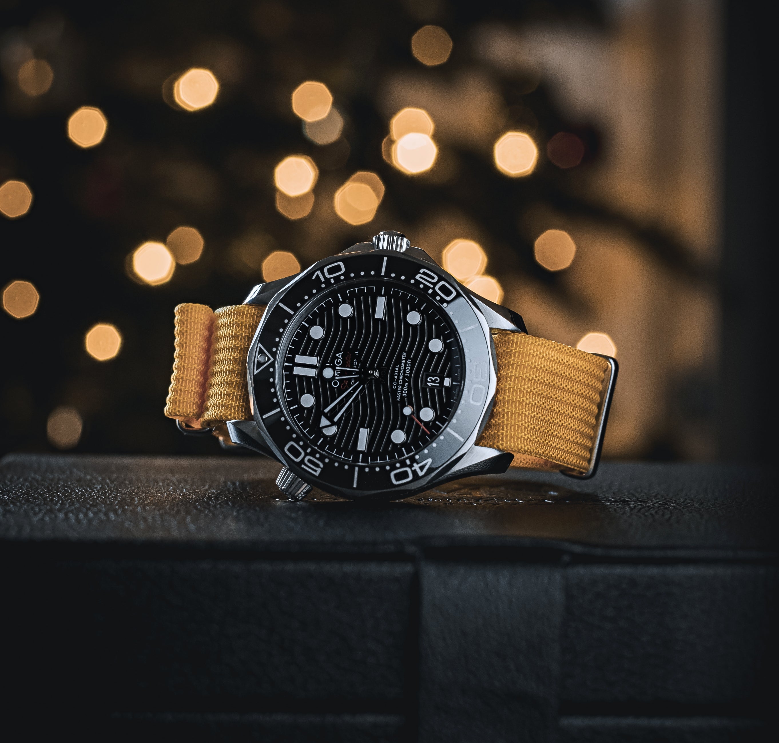 Correa Nato para Omega Seamaster, color amarillo limón