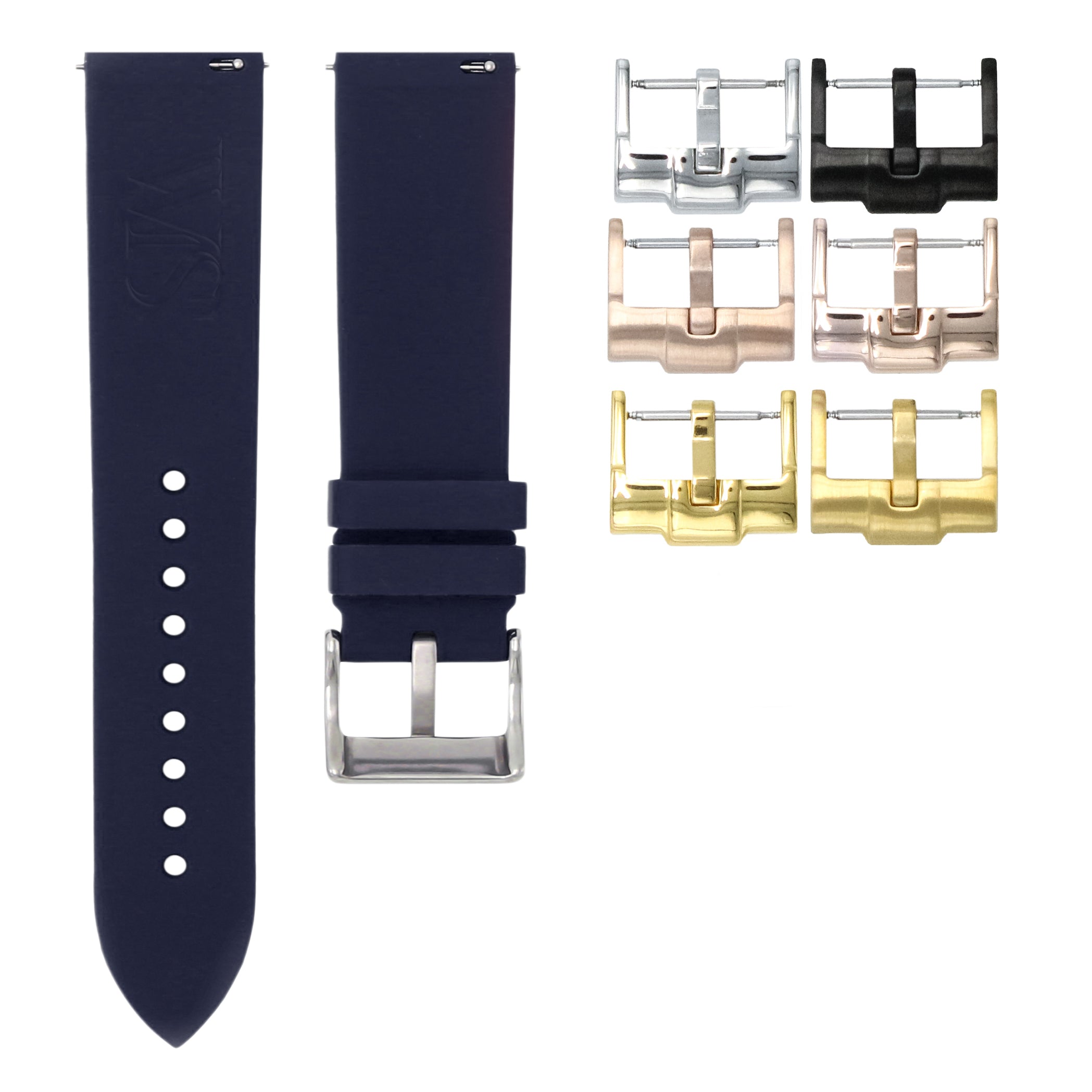 Marine Blue - Quick Release Rubber Strap For Bell & Ross V2-93