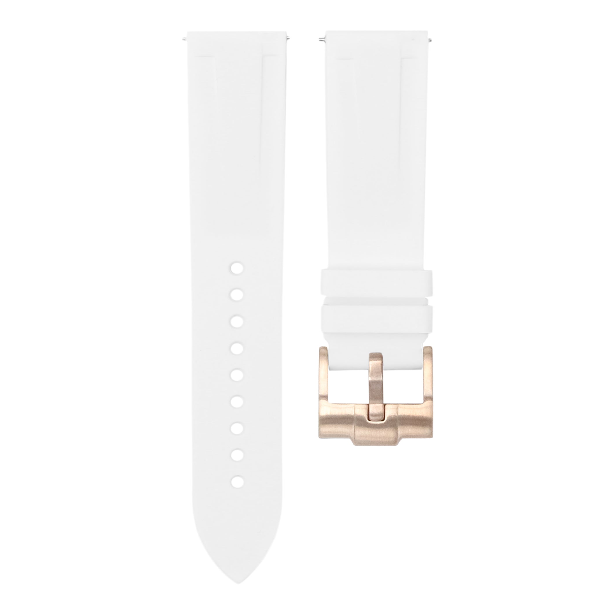Correa de caucho de liberación rápida para Longines Master Collection, color blanco polar.