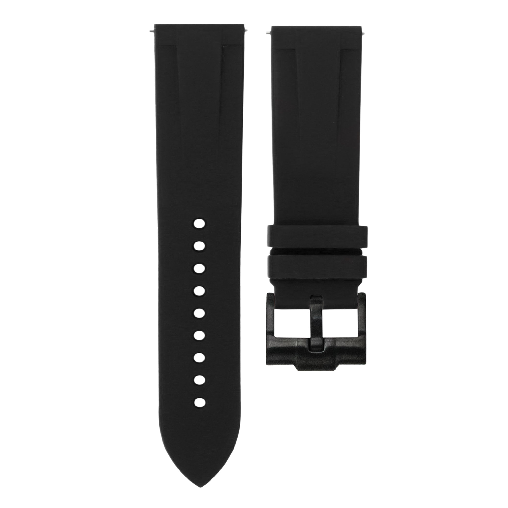 Tuxedo Black - Quick Release Rubber Watch Strap For Breitling Chronoliner