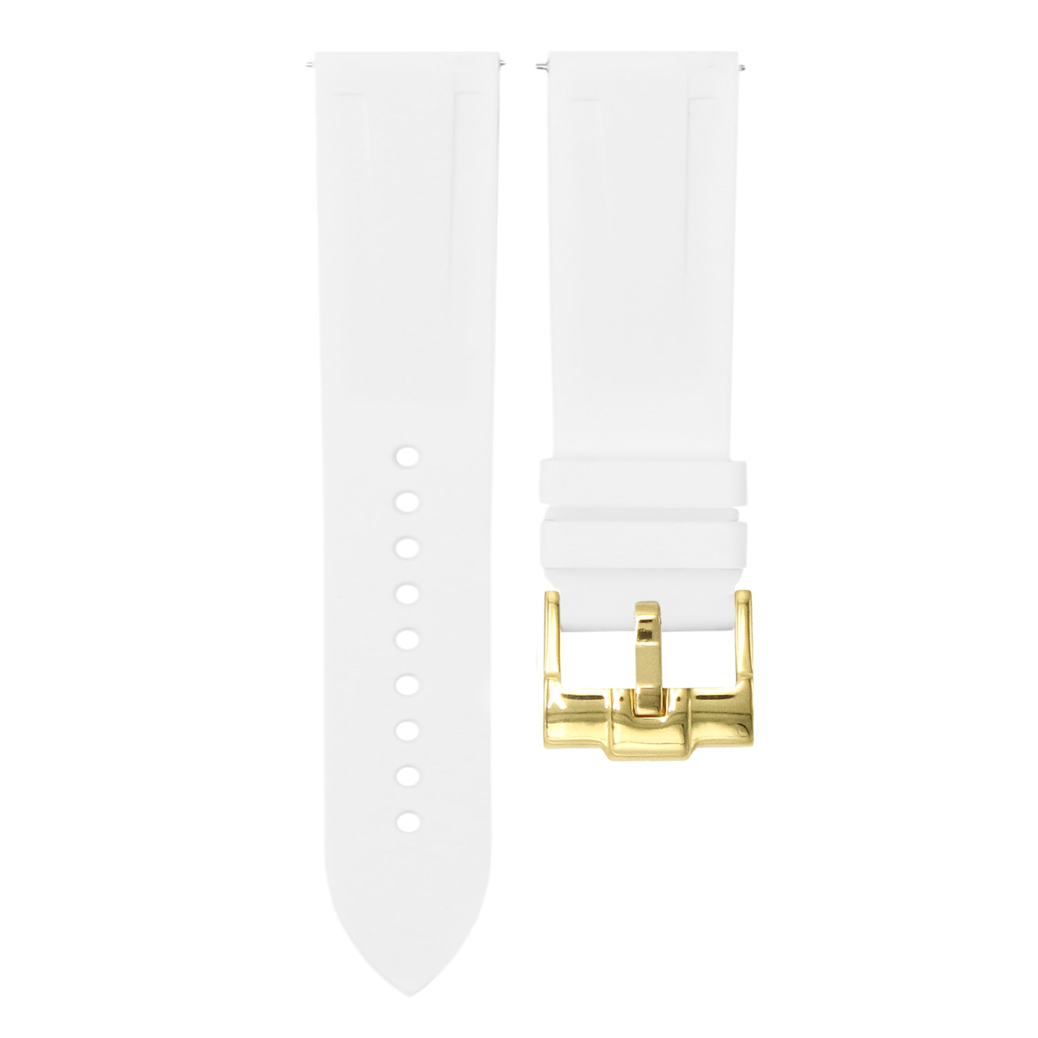 Polar White - Quick Release Rubber Watch Strap For Bulova Marine Star