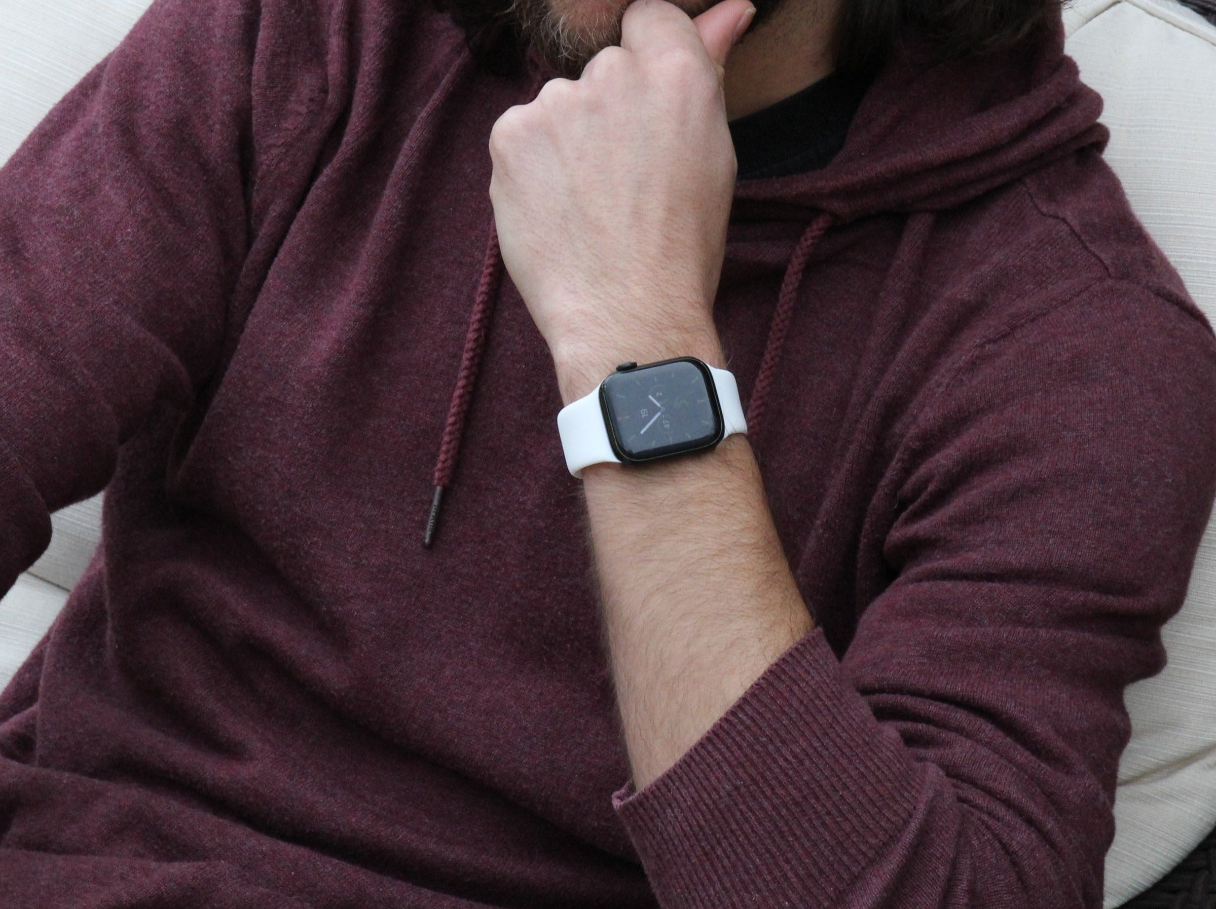 White - Rubber Watch Strap For Apple Watch