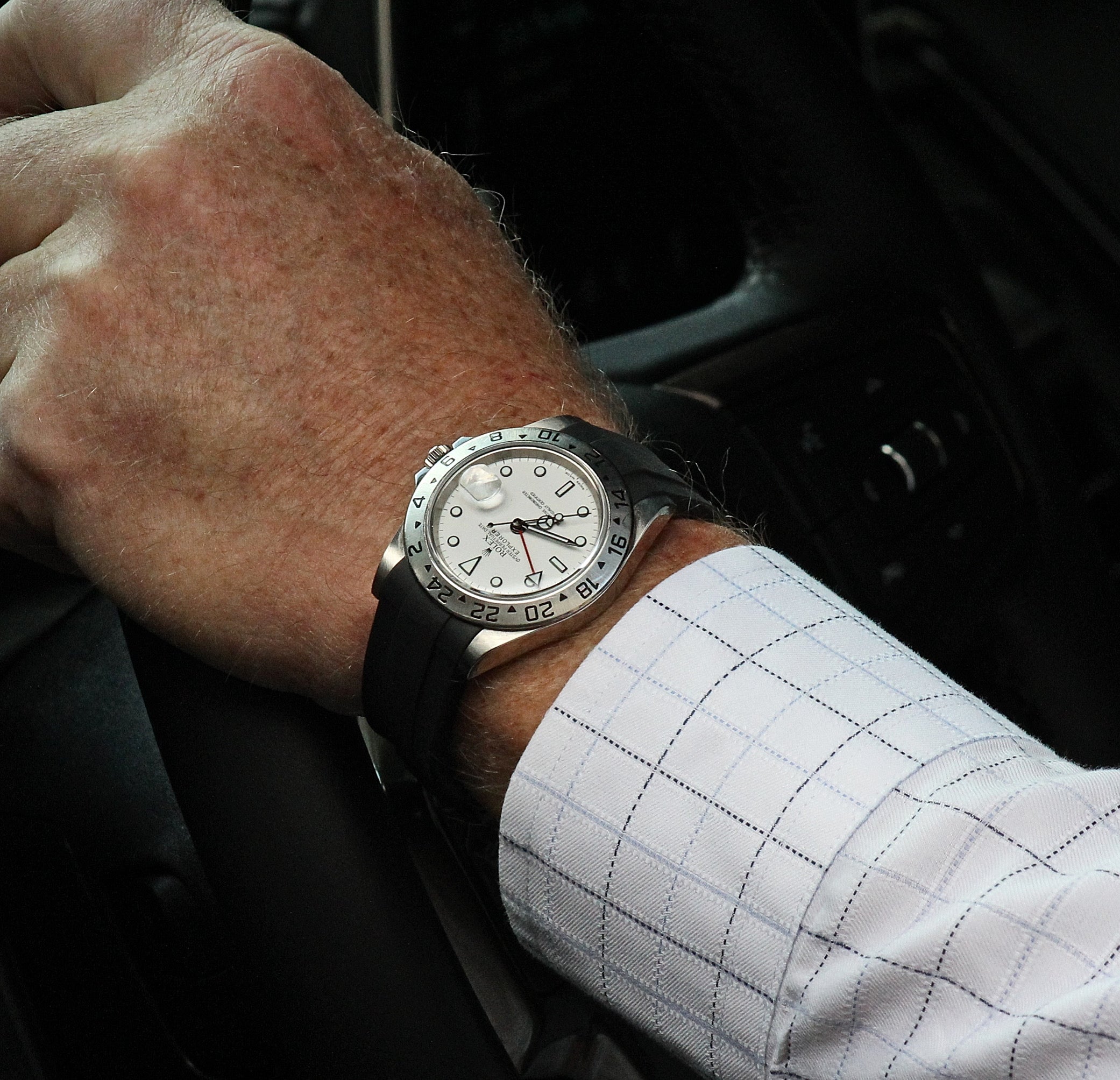 Tuxedo Black - Rubber Strap For Rolex Explorer