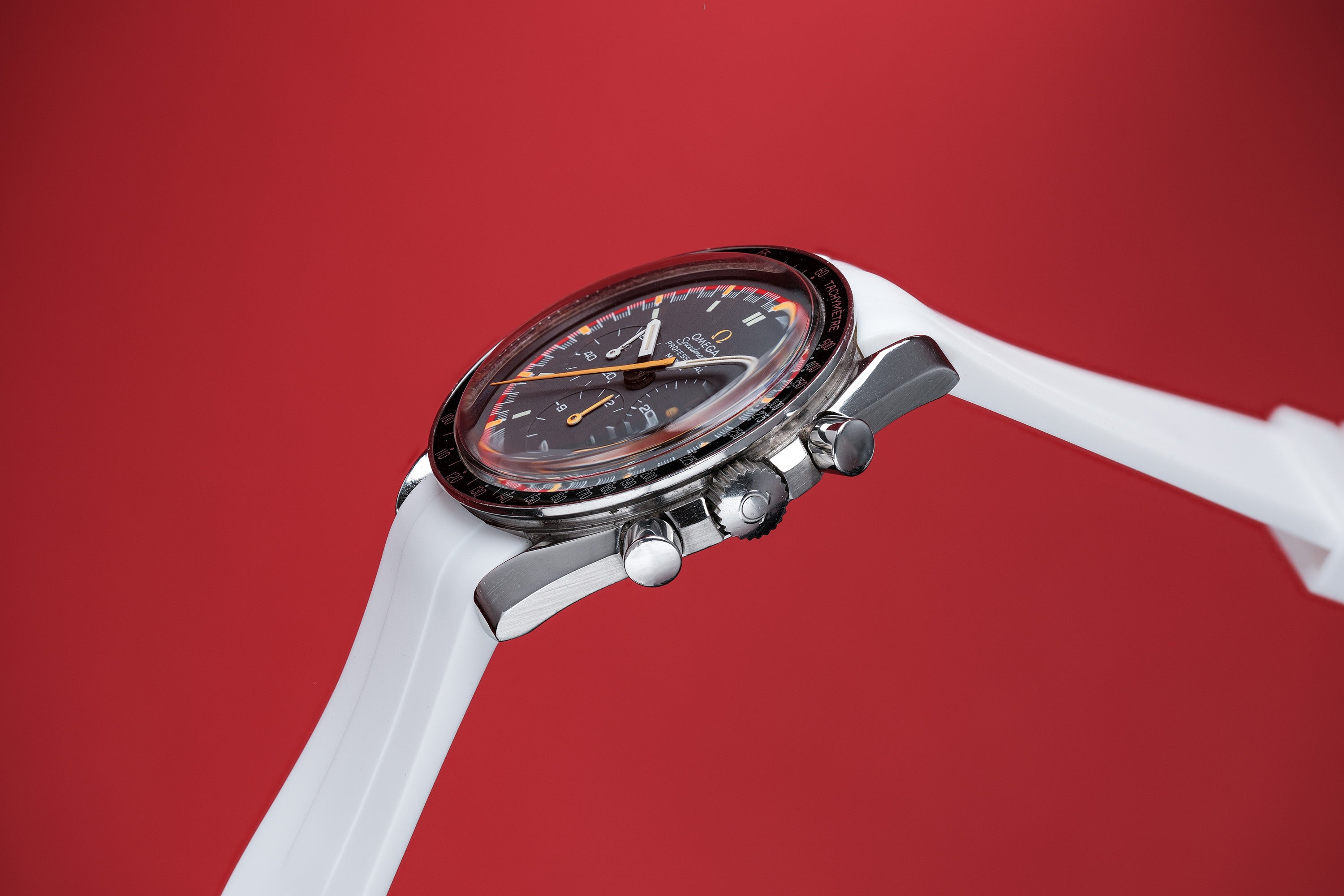 Omega Speedmaster on White Rubber Strap