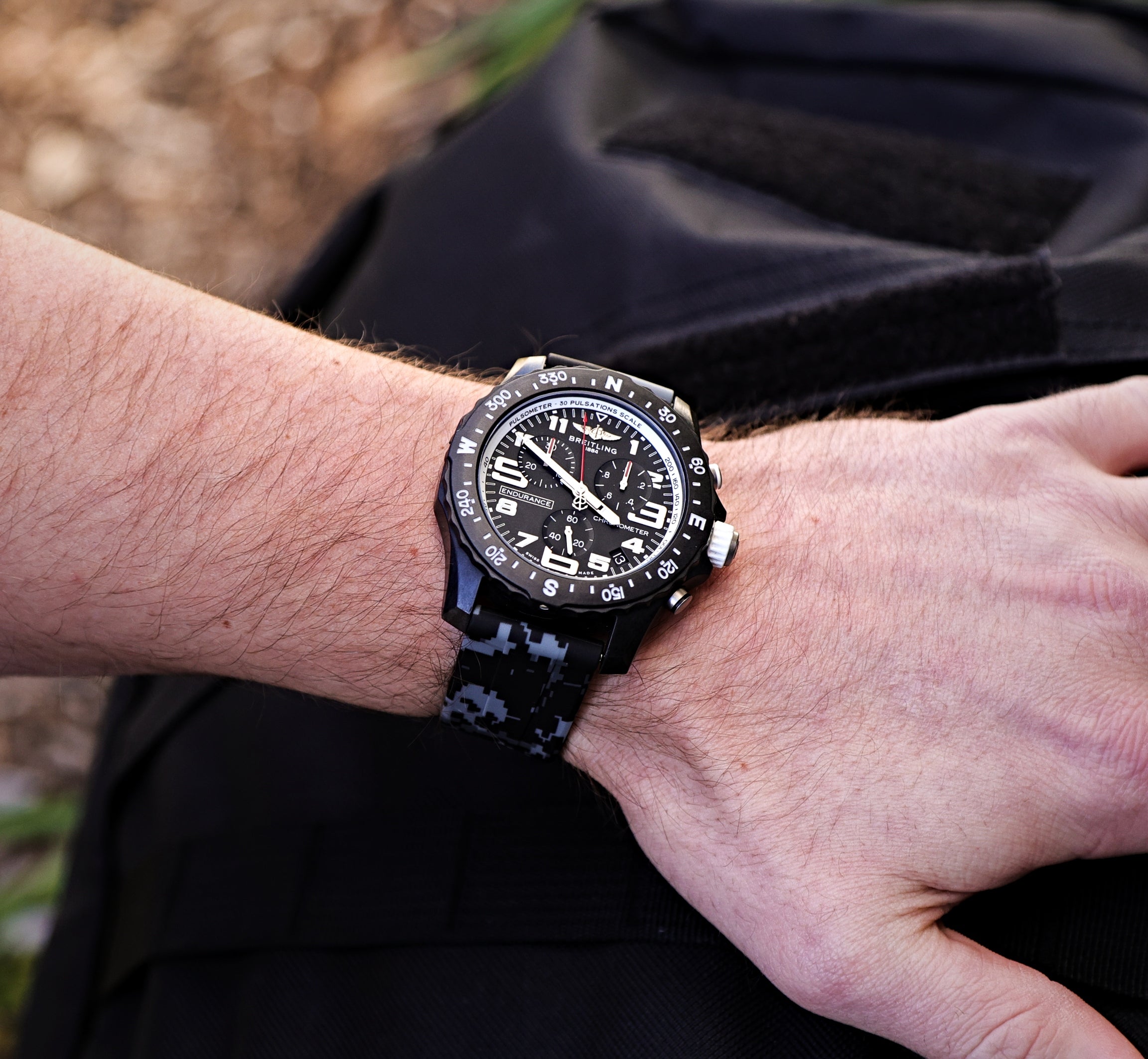 Grey Digital Camo Quick Release Rubber Watch Straps | WIS Straps