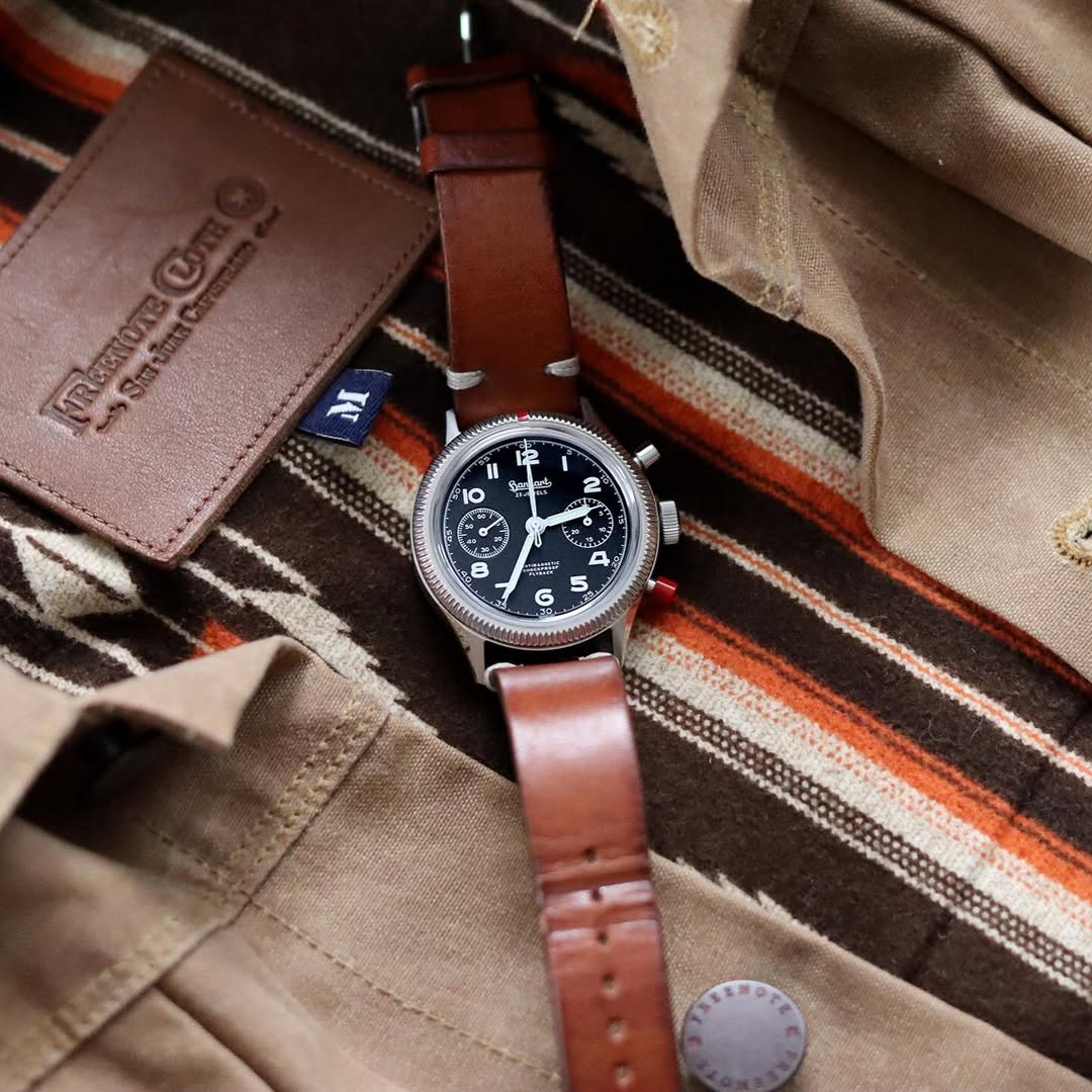 WIS Brown Stitched Leather Strap