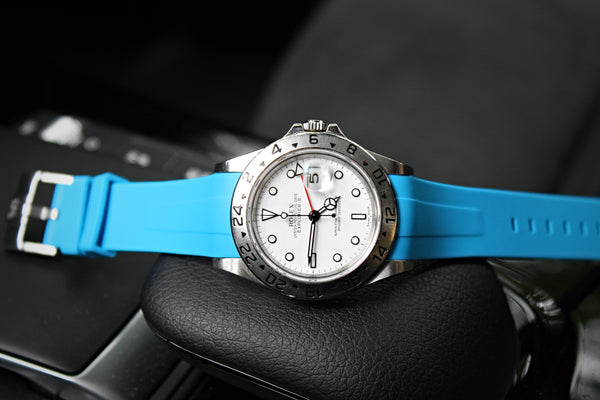 Introducing Miami Blue: The Captivating Addition to WIS Straps' Curved End Premium Rubber Watch Straps