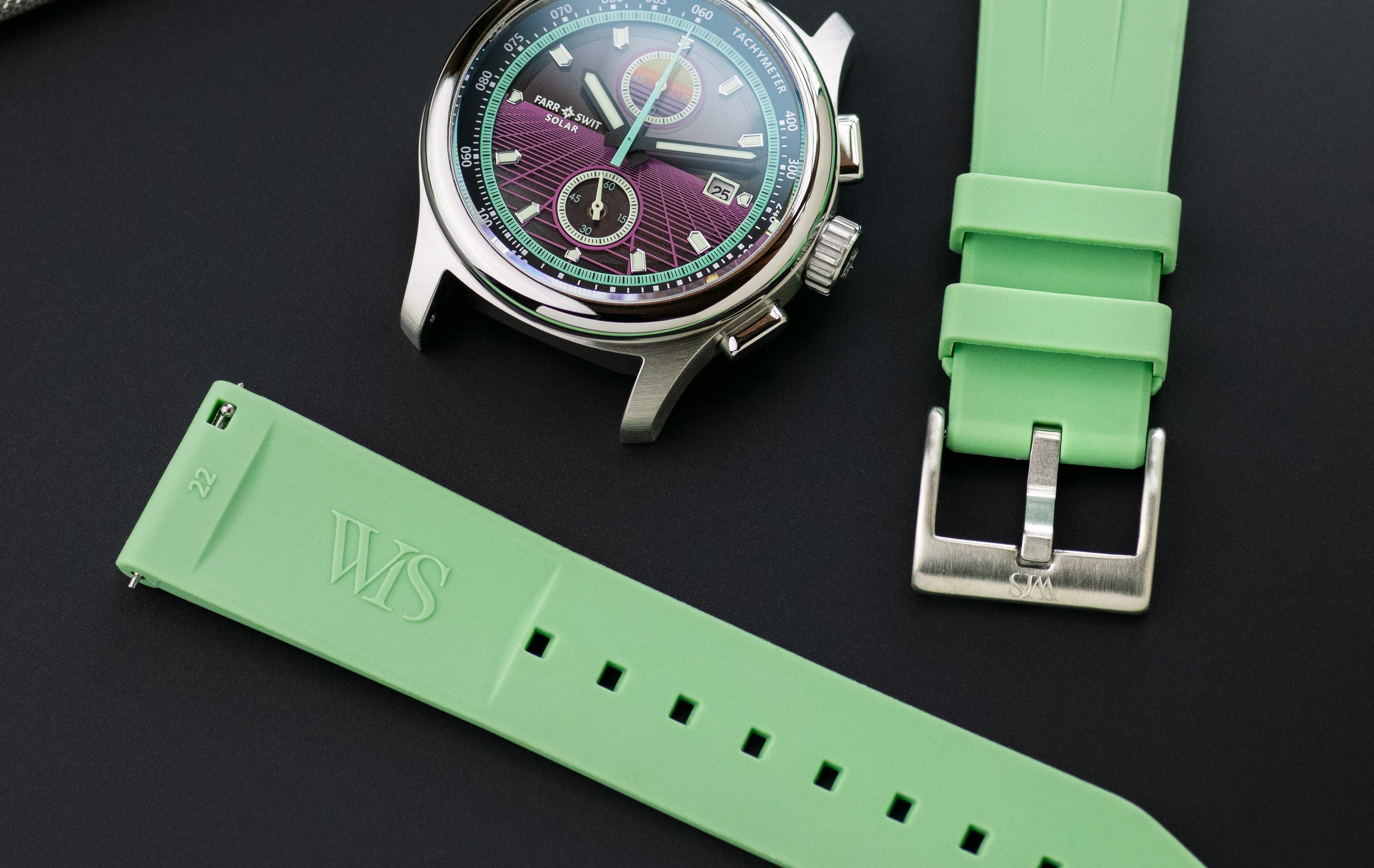 Sage Green Rubber Quick Release Watch Bands | WIS Watch Straps