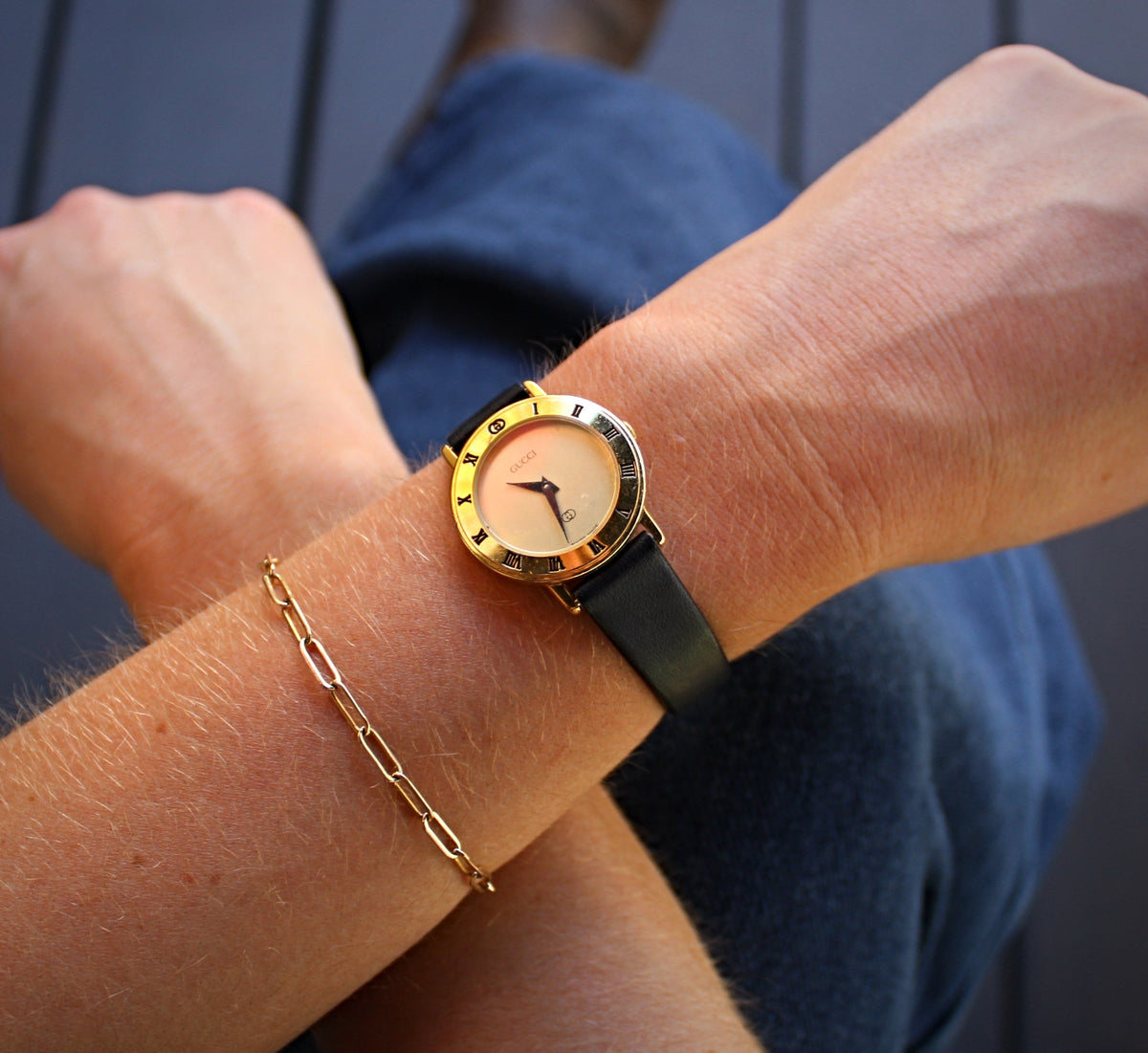 Black Leather Watch Strap For Women&