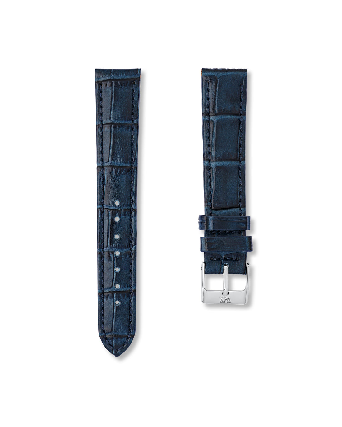18MM Blue Alligator Leather Watch Band | WISSTRAPS