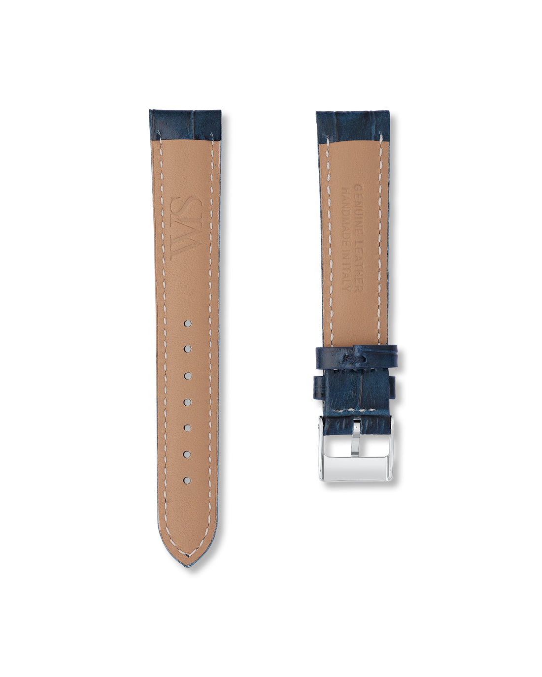 18MM Blue Alligator Leather Watch Band | WISSTRAPS