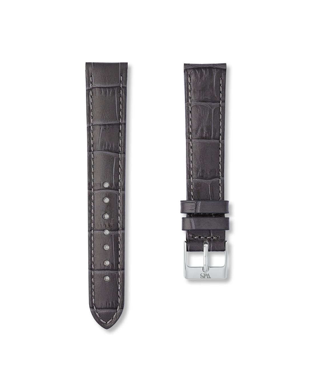 18MM Charcoal Grey Alligator Leather Watch Band | WISSTRAPS