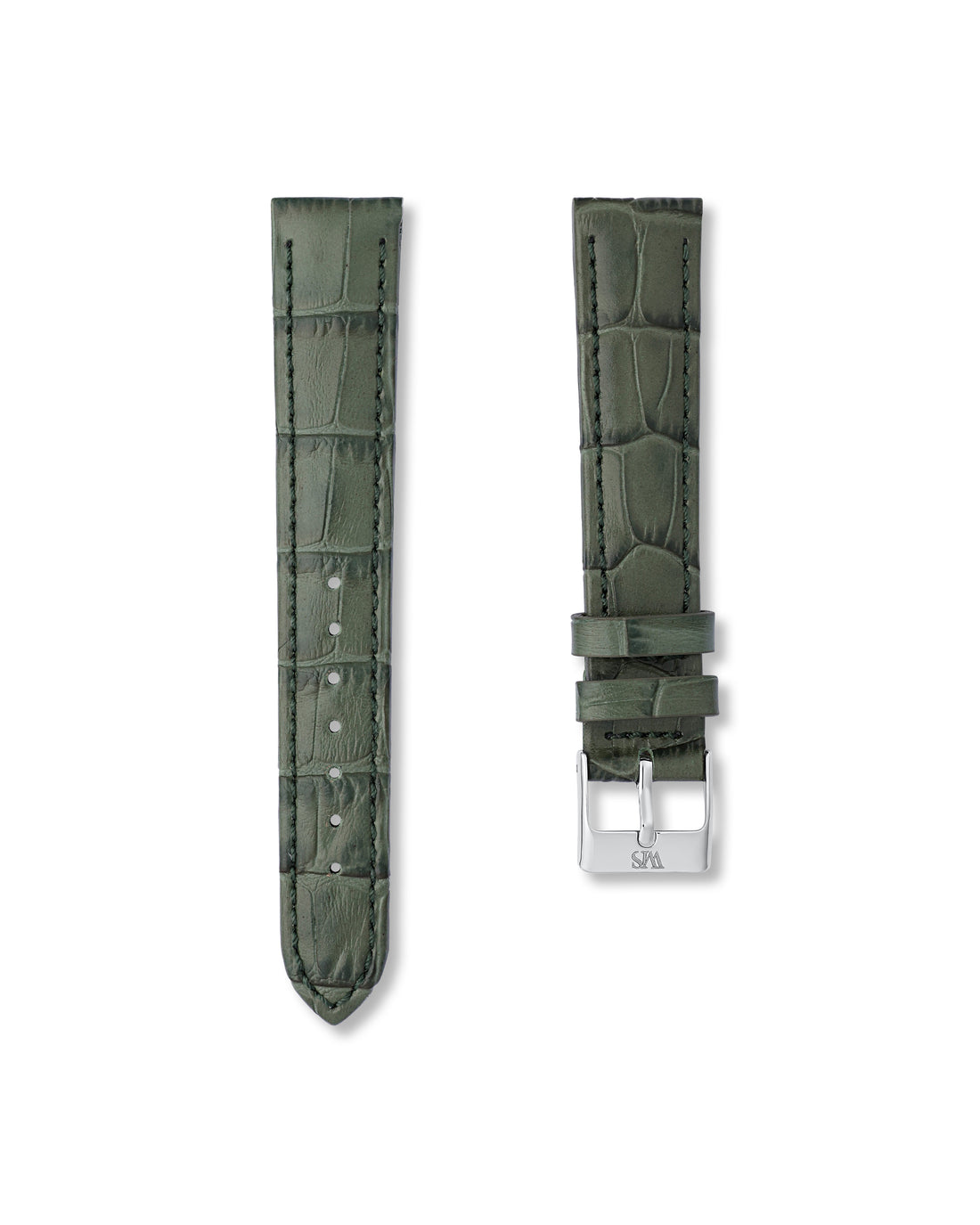 18MM Emerald Green Alligator Leather Watch Band | WISSTRAPS