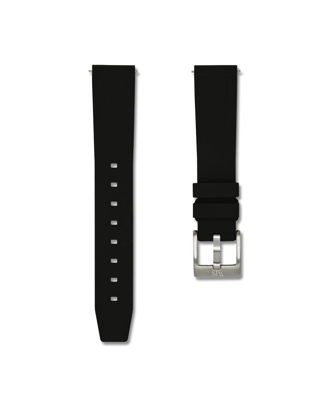 18mm Black Rubber Quick Release Watch Band | WIS Watch Straps