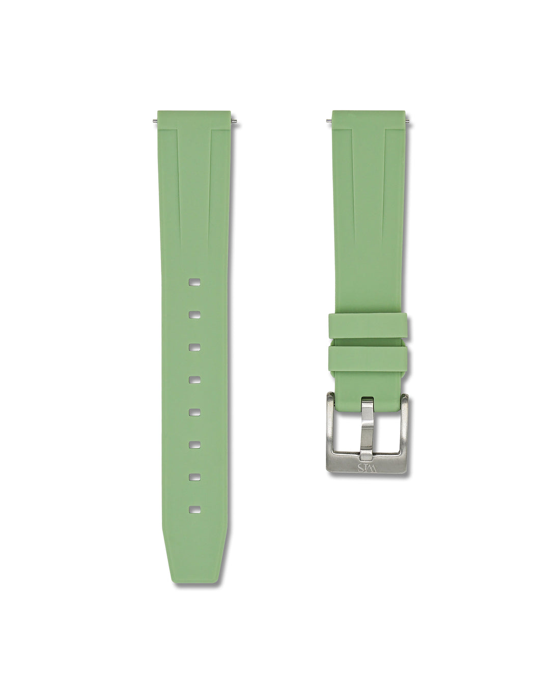 18mm Sage Green Rubber Quick Release Watch Band | WIS Watch Straps