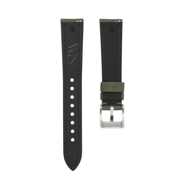 Army Green - Sailcloth Watch Strap For Cartier Tank Louis