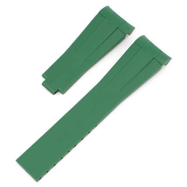 FOREST GREEN - CUT TO SIZE RUBBER OYSTERFLEX WATCH STRAP FOR ROLEX YACHT-MASTER
