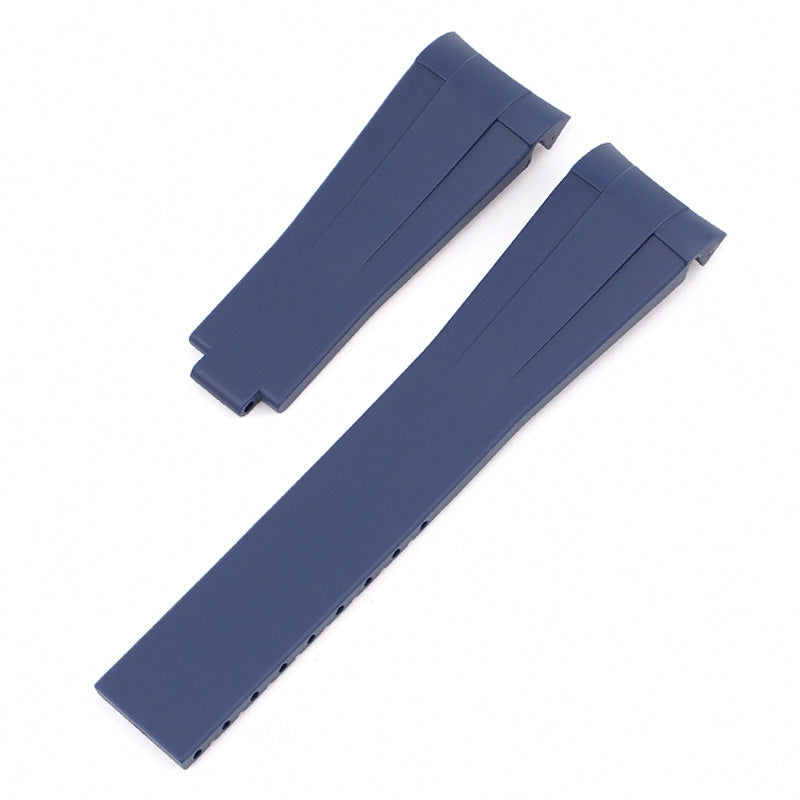 Marine Blue - Cut To Size Rubber Oysterflex Watch  Strap For Rolex Yacht-Master
