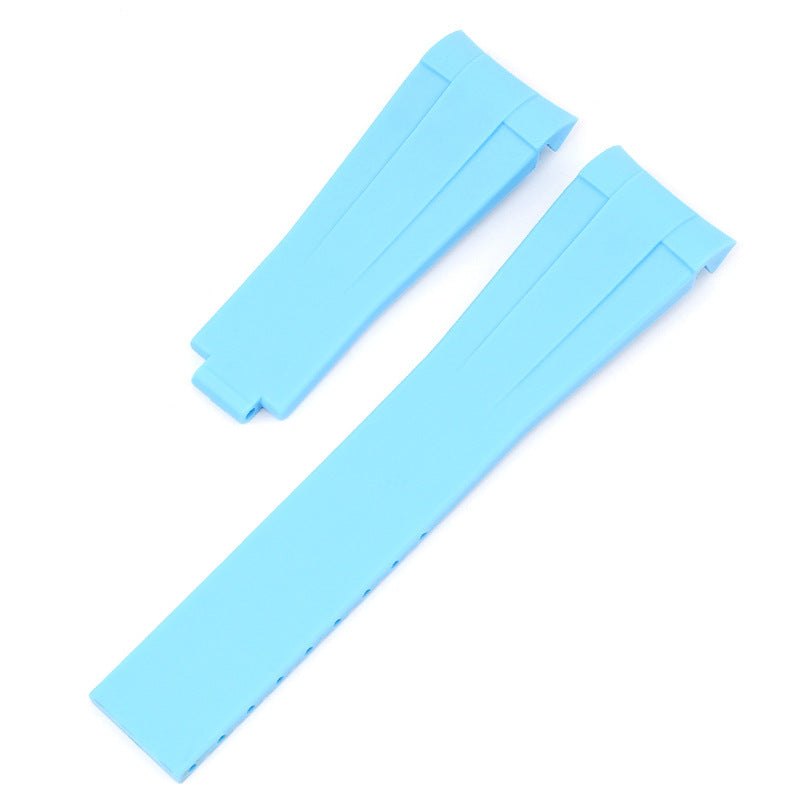 Miami Blue Cut To Size Rubber Oysterflex Watch Strap For Rolex Yacht