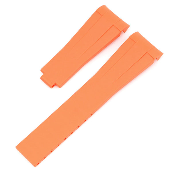 20mm Cut To Size Rubber Oysterflex Strap - Tangerine Orange