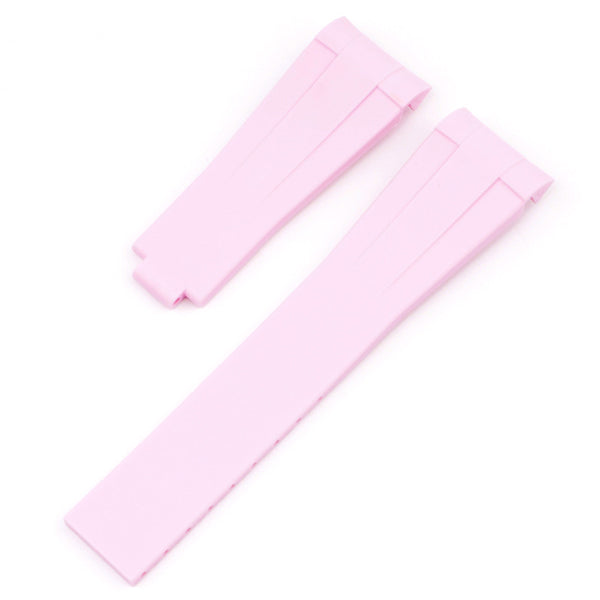20mm Cut To Size Rubber Oysterflex Strap - Rose Pink
