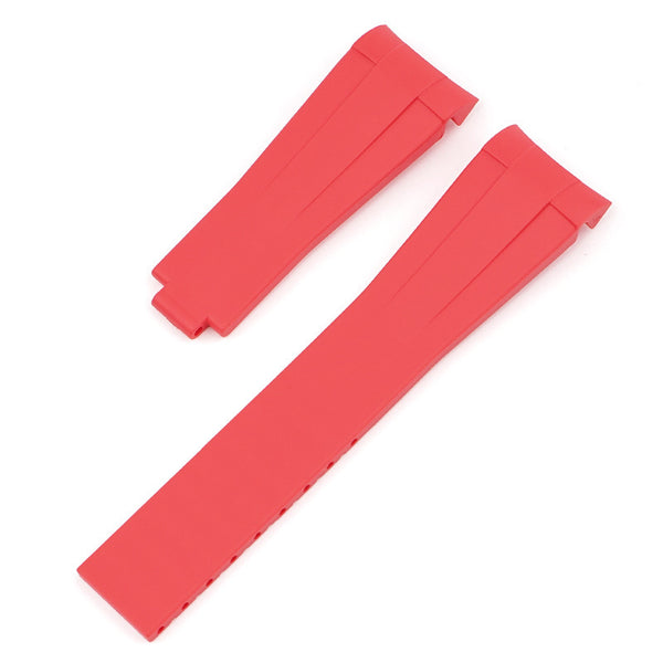SALMON RED - CUT TO SIZE RUBBER OYSTERFLEX WATCH STRAP FOR ROLEX YACHT-MASTER