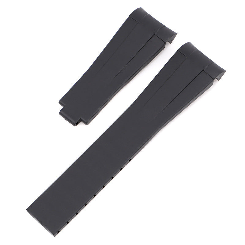 20mm Cut To Size Rubber Oysterflex Strap - Tuxedo Black